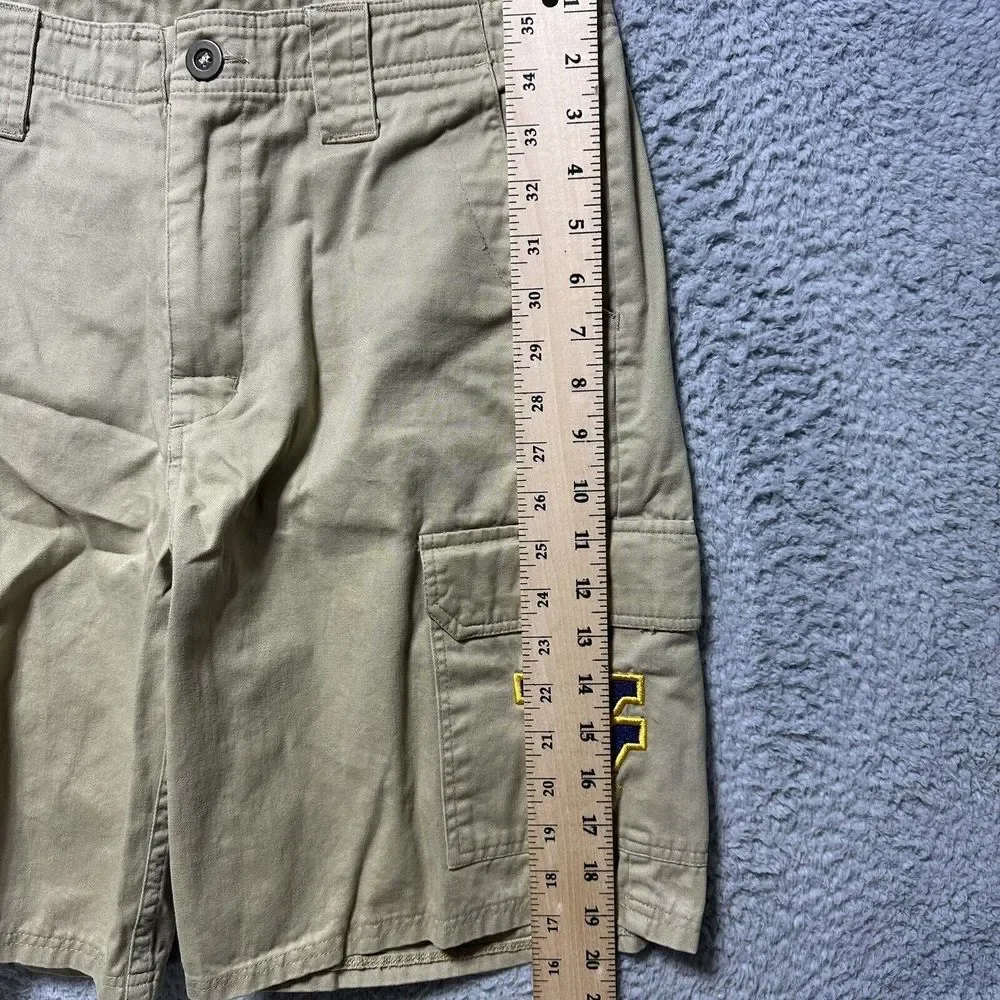 West Virginia Mountaineers Khaki CargoShorts Tan Brown WVU‎ Logo Size 28/30 Dad